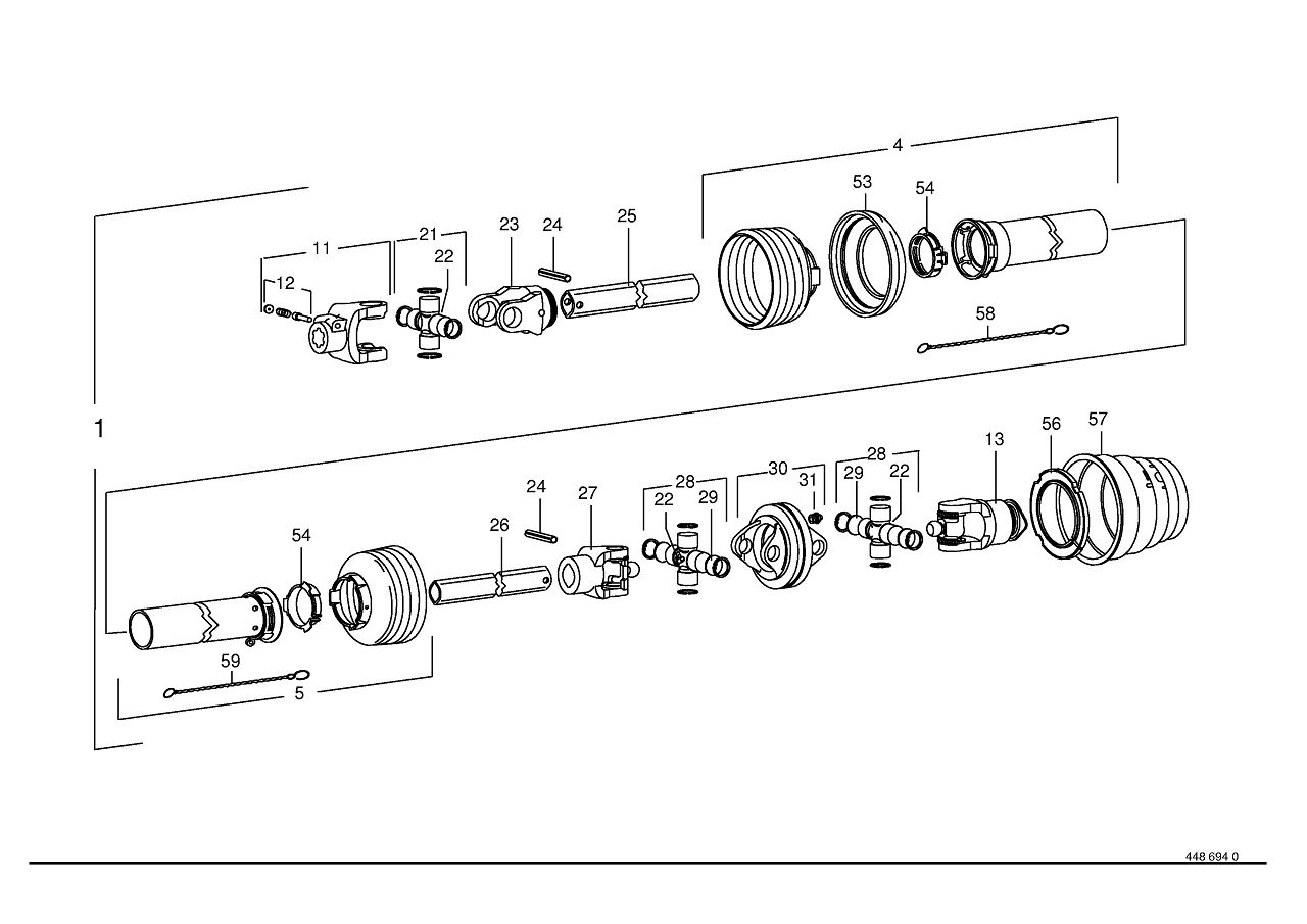 Главный карданный вал WWE 2280_SD15-1160 (448 694 0)